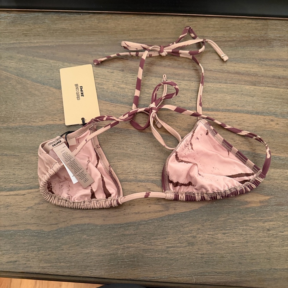 SKIMS Brown Zebra Print Bikini Top - Picture 3 of 5